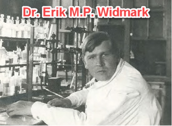 Dr. Erik M.P. Widmark, Swedish scientist who discovered the formula for estimating alcohol elimination from the body.